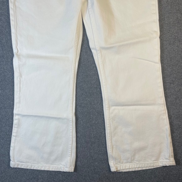 Zara Women White Denim Wide Leg Crop Jeans Size 4 - 30x28 Casual‎ Baggy Pockets - Picture 4 of 12